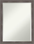 Amanti Art Grey Wall Mirror 27x21 Pinstripe Lead Grey Rectangle Bathroom Mirror by AmantiArt