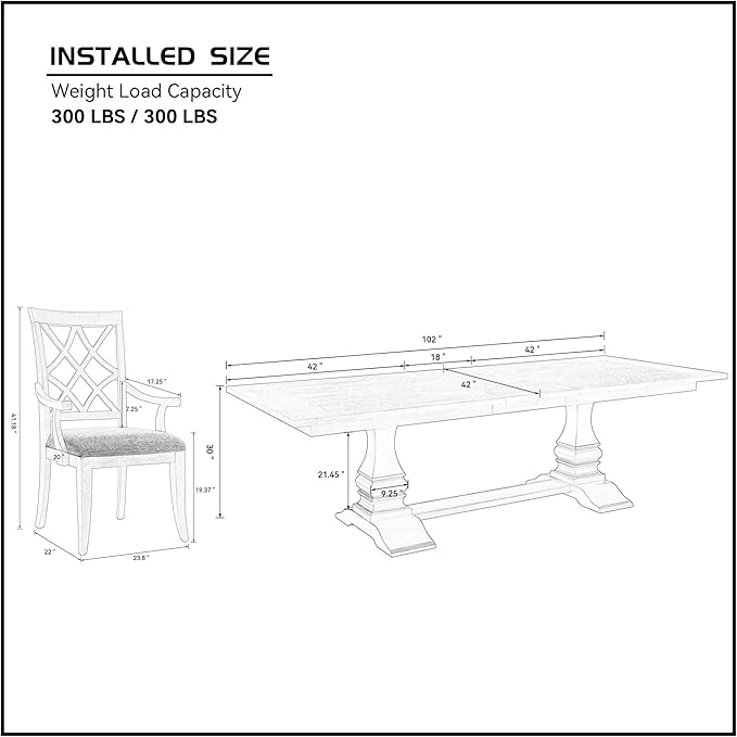 KEIKI Retro 7-Piece Wooden Dining Table Set - Image 3