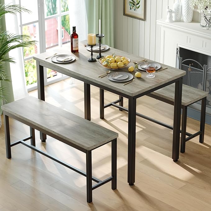 Tatub Dining Table Set for 4, 3-Piece Kitchen Table by Tatub