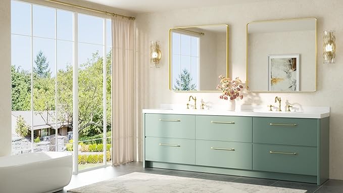 TETOTE Gold Framed Mirror 36 x 36 Vanity Mirrors - Image 8