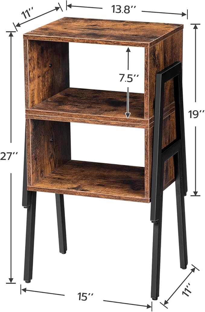 HOOBRO Nightstands Set of 2, Stackable End Table, Side Table, Bedside Tables - Image 3
