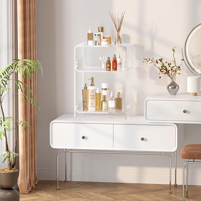 Clear Acrylic 3-Tier End Table/Nightstand – Sleek Bedside Storage - Image 4