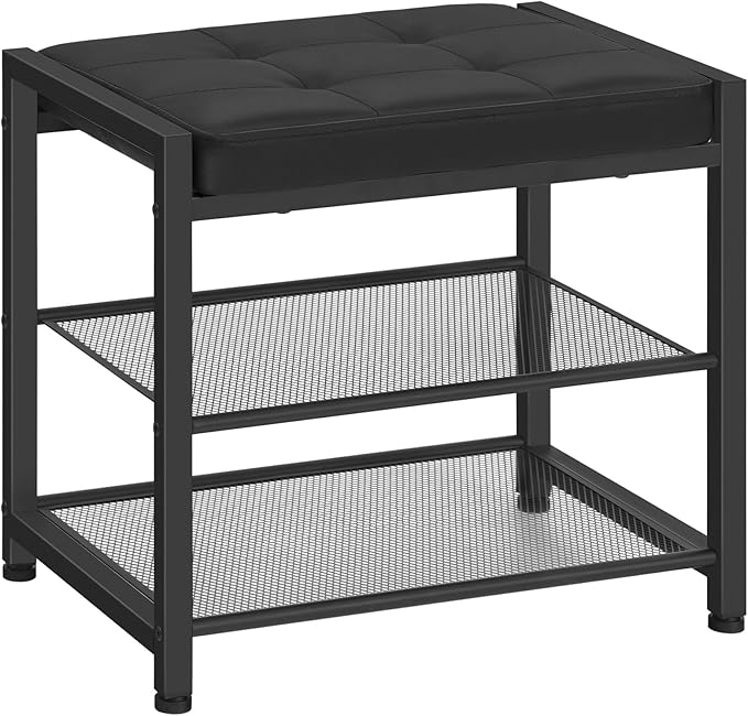 HOOBRO Small Shoe Bench, 3-Tier Shoe Rack, Shoe Storage Bench by HOOBRO