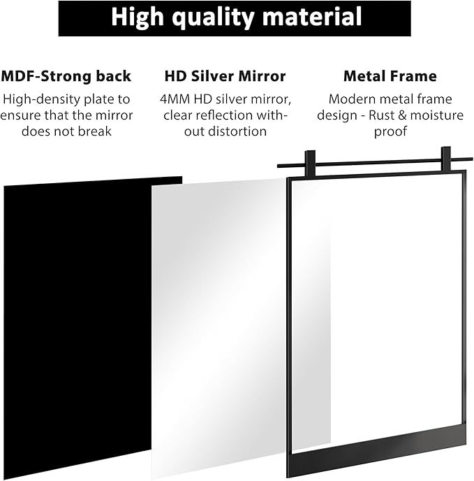 24x36 Inch Rectangle Bathroom Vanity Mirror - Image 5