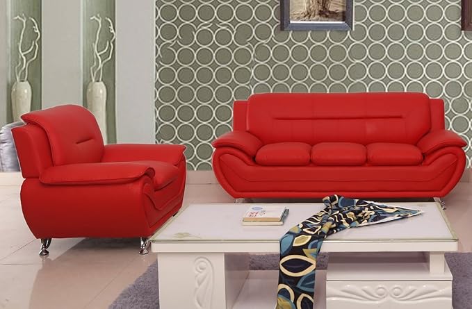 Container Furniture Direct Michael Sofa And Loveseat Red by ContainerDirect
