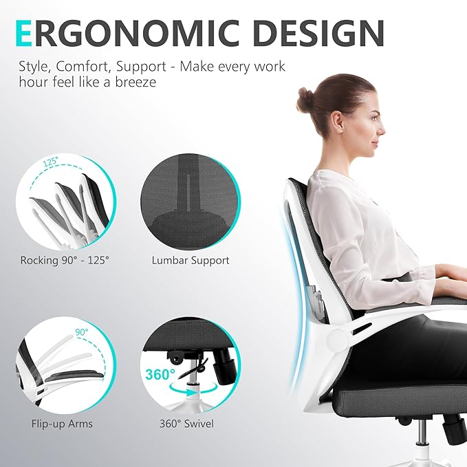 Mesh Office Chairs, High Back Ergonomic Office Chair - Image 4