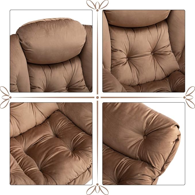 HollyHOME Modern Fabric Large Lazy Chair, Accent Oversized Comfy Reading Chair - Image 6
