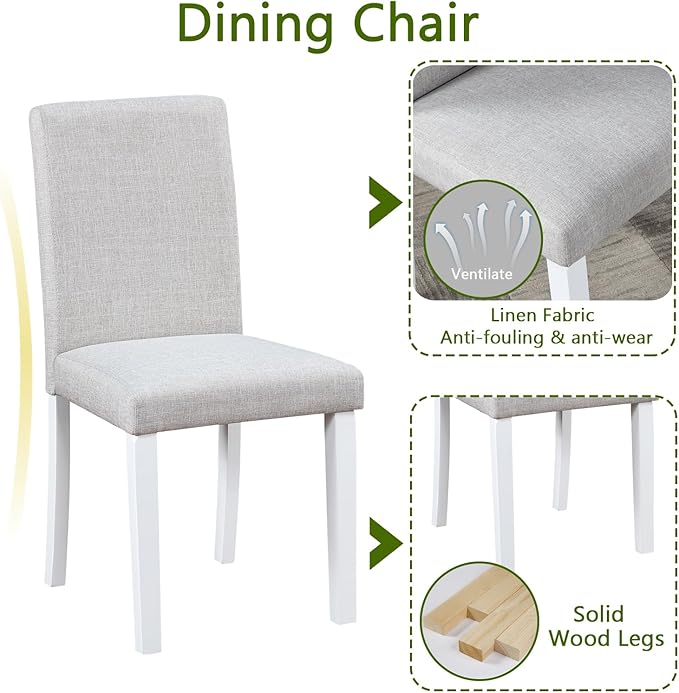 KEIKI 5-Piece Standard Height Dining Table Set - Image 6