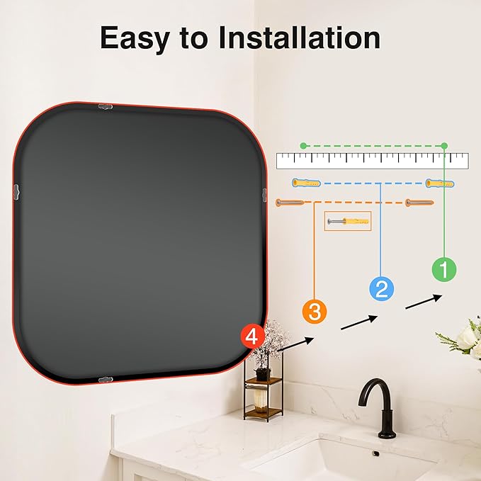 Bathroom Mirrors for Over Sink, 35x35 Vanity Squircle Mirror for Bathroom Sink - Image 8