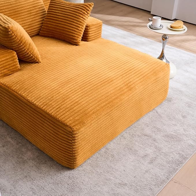 Oversized Chaise Daybed Lounge Sleeper Chair Sofa Bed Indoor, Fluffy Corduroy - Image 7