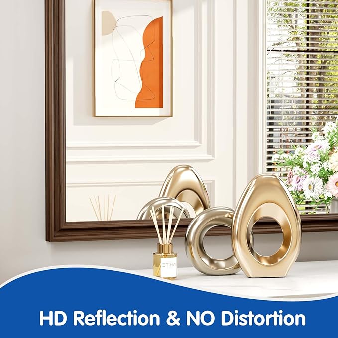 WEER Retro Copper Bathroom Mirror, 55x30 Inch Bronze Oil Rubbed Framed Mirror - Image 5
