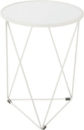 HomePop Metal Accent Table Triangle Base Round Mirror Top by HomePop