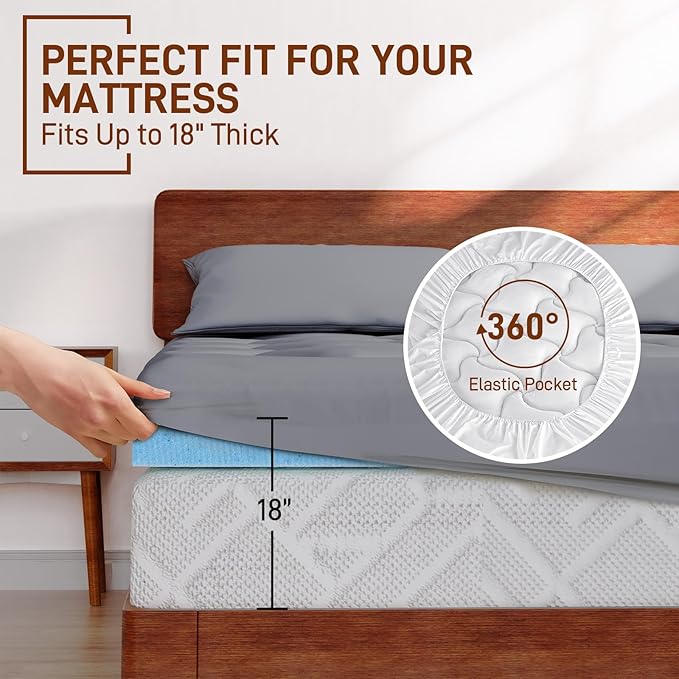 4 Inch Pillow Top Memory Foam Mattress Topper Queen, Dual Layer 2 Inch Gel - Image 3