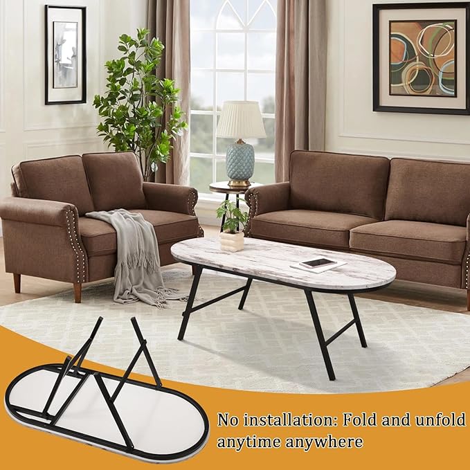 Folding Small Coffee Table Wood Low Coffee Tables - Image 3