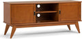 SIMPLIHOME Draper SOLID HARDWOOD 60 inch Wide Mid Century Modern TV Media Stand by SimpliHome