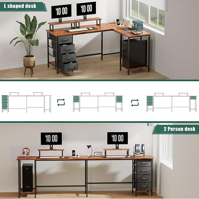 59 inch L Shaped Computer Desk - Image 7