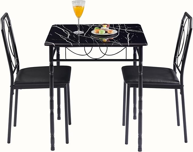 VECELO 3 Piece Dining Table Set by VECELO