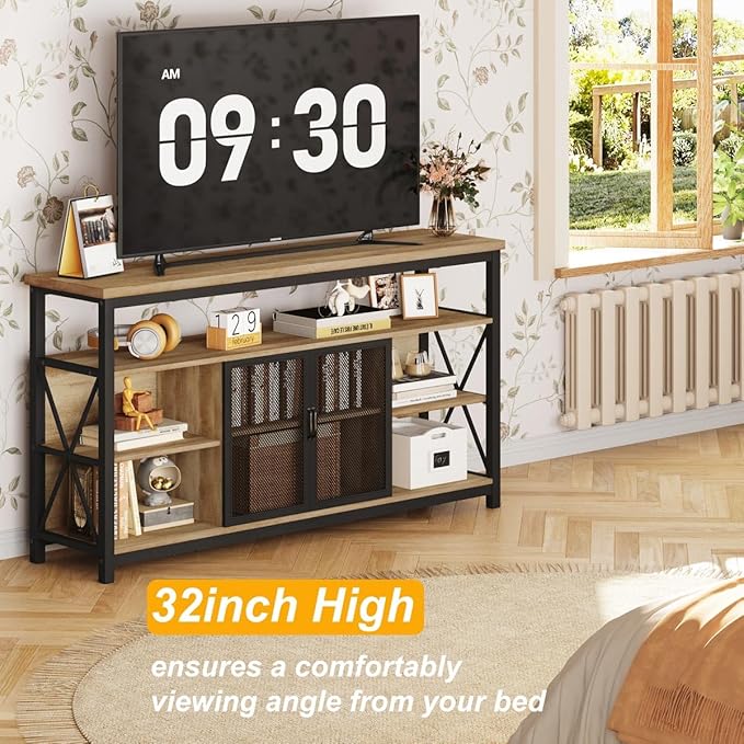 BON AUGURE Tall TV Stand for 65 55 Inch TVs, Industrial Entertainment Center - Image 6