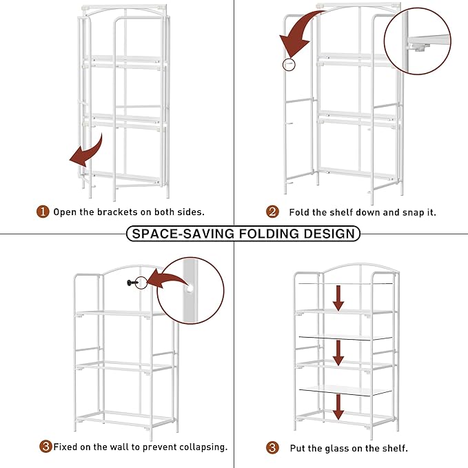 Crofy No Assembly Folding Bookshelf - Image 5