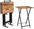 HOOBRO Folding TV Tray Tables, Industrial Side Table by HOOBRO