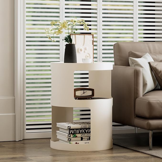 XIV Side Table, Round End Table, Modern Nightstand, Metal Accent Table - Image 2