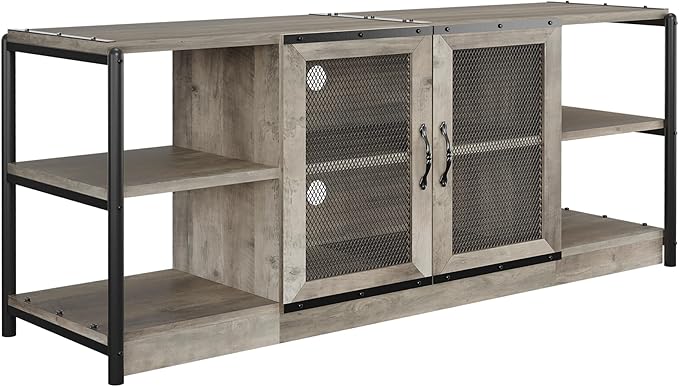 Farmhouse TV Stand for 65+ Inch TV, Industrial TV Cabinet, Entertainment Center - Image 7