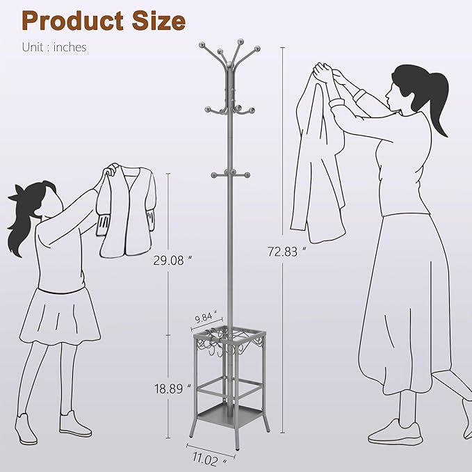 Hoctieon Coat Rack Freestanding - Image 9
