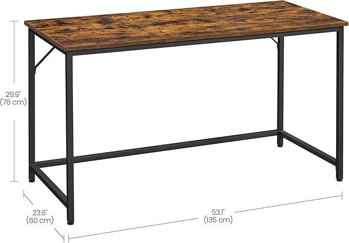 VASAGLE Computer Desk, Office Work Desk, 23.6 x 53.1 x 29.9 Inches, - Image 3