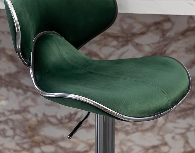 Roundhill Furniture Masaccio Velvet Upholstered Adjustable Swivel Barstool - Image 13