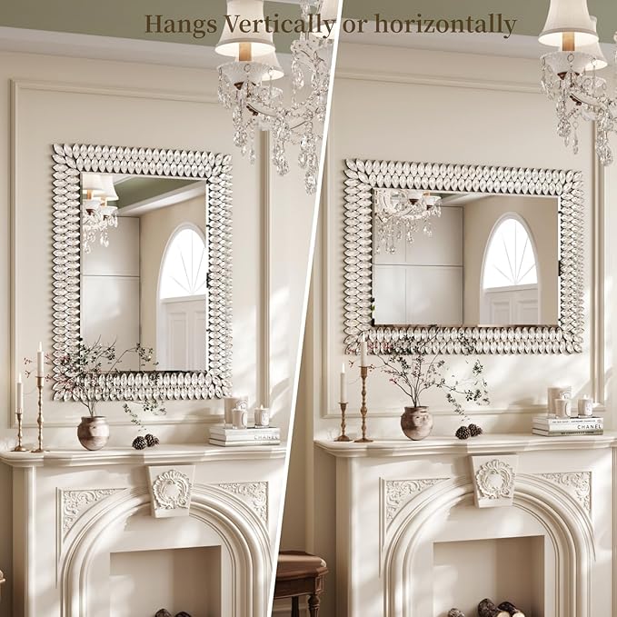 Kelly Miller 30"x40" Jeweled Bathroom Wall Mirror, Large Rectangle Mirror - Image 8