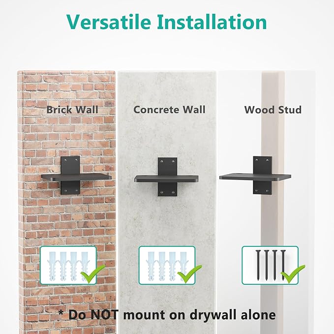 WALI Projector Wall Mount Shelf, Wooden Floating TV Stand DVD Stand Projector - Image 6