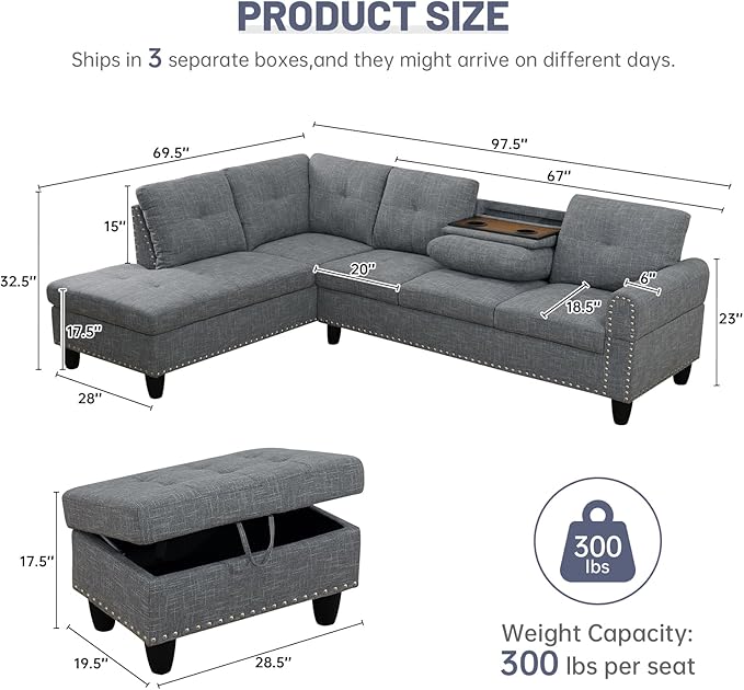 L Shaped Modular Sectional Sofa - Image 2