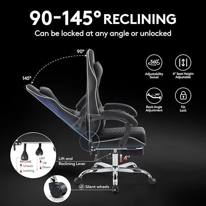 Gaming Chair Breathable Fabric, Computer Office Chair - Image 8