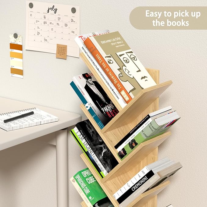 10 Tier Tree Book Shelf, Floor Standing Wood Bookshelf - Image 8
