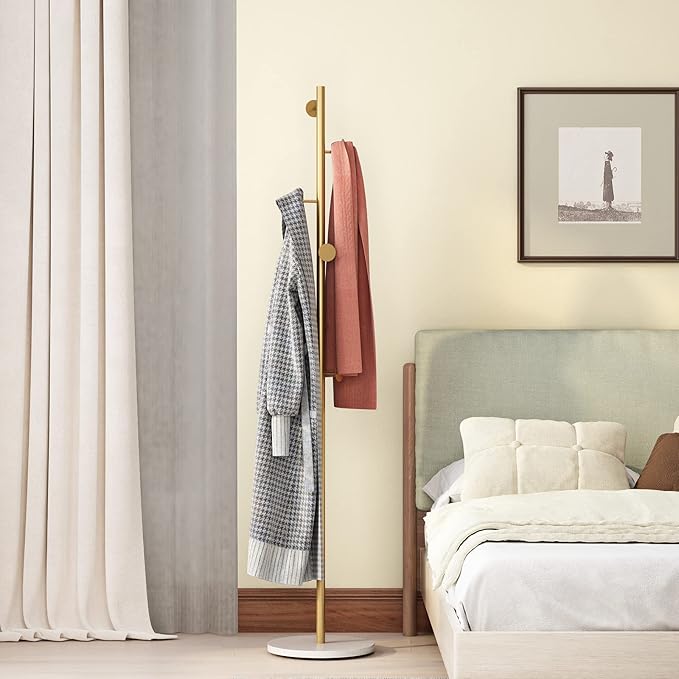 Gold Coat Racks, Metal Coat Rack Freestanding - Image 6