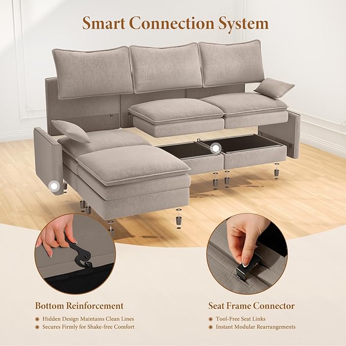 Vesgantti Large Modular Sectional Sofa, Big Comfy Cloud Couch - Image 5
