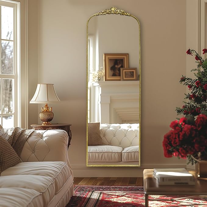 G-LEAF Vintage Full Mirror 22"X65", Victorian Antique Baroque Mirror - Image 2