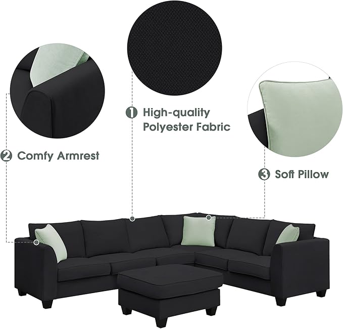 112" Upholstered Sectional Sofa Sets - Image 5