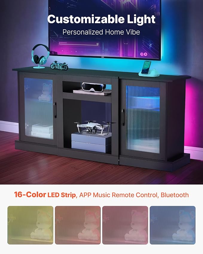 VEVOR TV Stand for TVs up to 65 inch, Modern Entertainment Center - Image 4