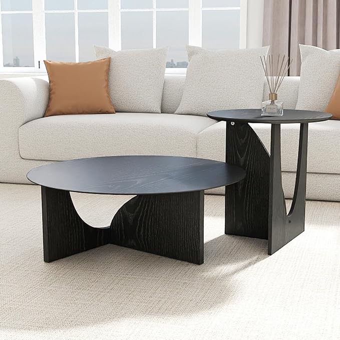 Round Black Side Table, Unique End Table and Small Coffee Table - Image 9
