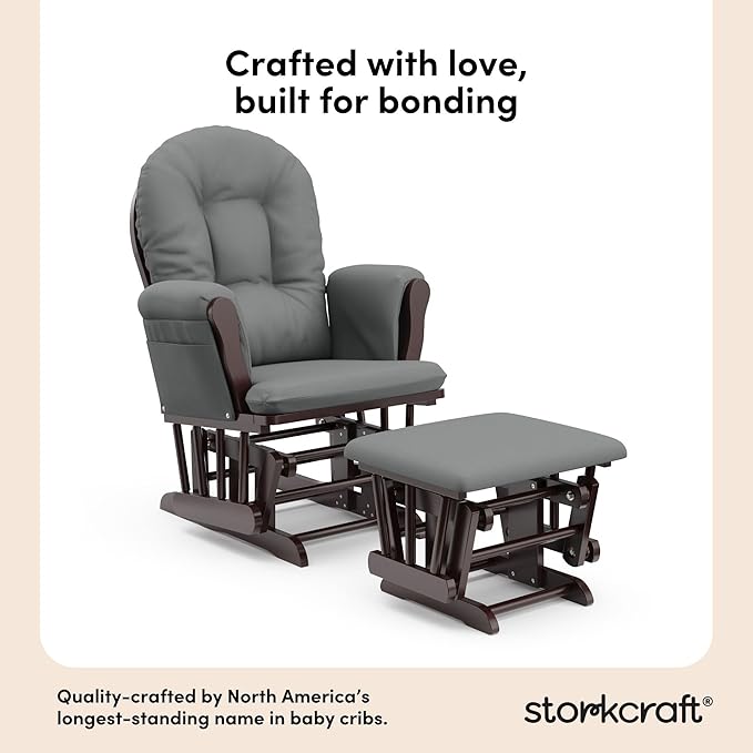 Storkcraft Premium Hoop Glider & Ottoman — GREENGUARD Gold Certified Nursery - Image 4