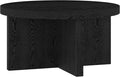 Henn&Hart 33" Round Wood Pedestal Low-Profile Coffee Table by HennHart