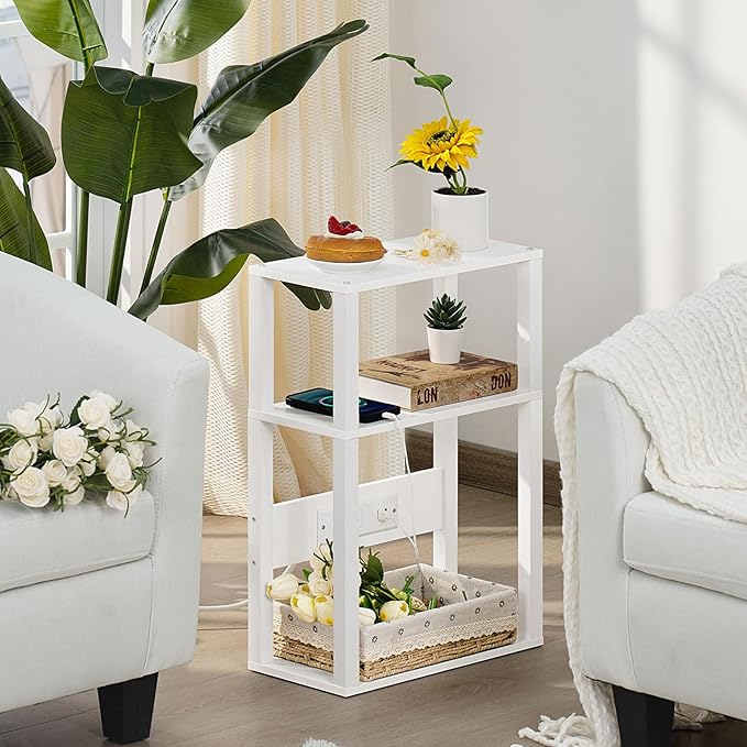 3-Tier Small Narrow Wood Side Table Set of 2 - Image 2