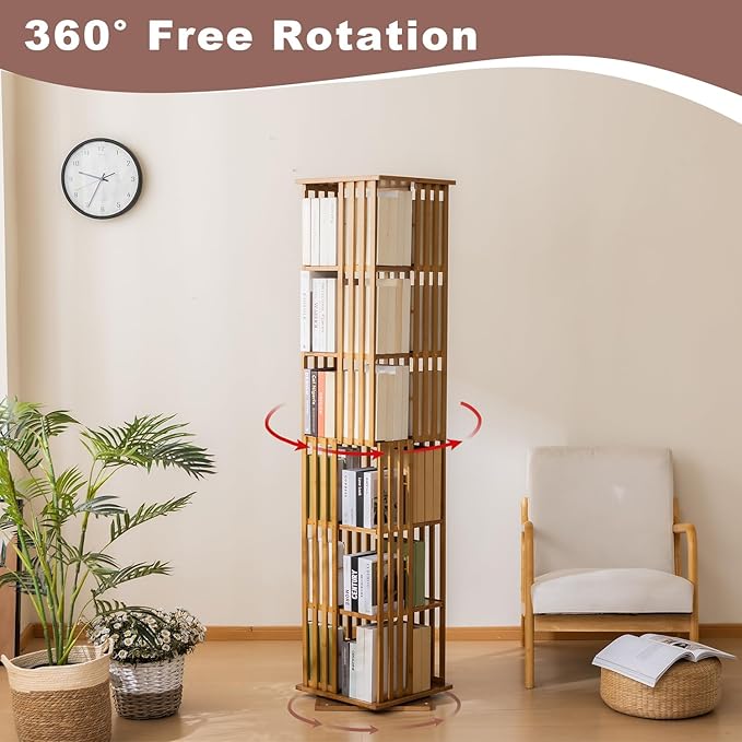 6 Tier Book Shelf, Modern Bookshelves Organizer - Image 5