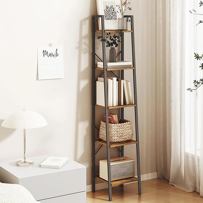 Ladder Shelf, Bookshelf Bookcase, Freestanding Corner Storage Shelve by Hzuaneri