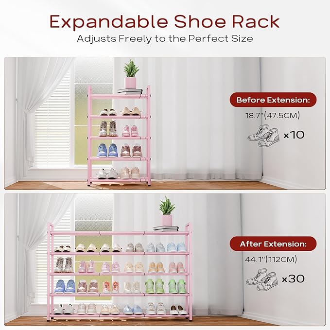Bumusty 5-Tier Long Expandable Shoe Rack - Image 5