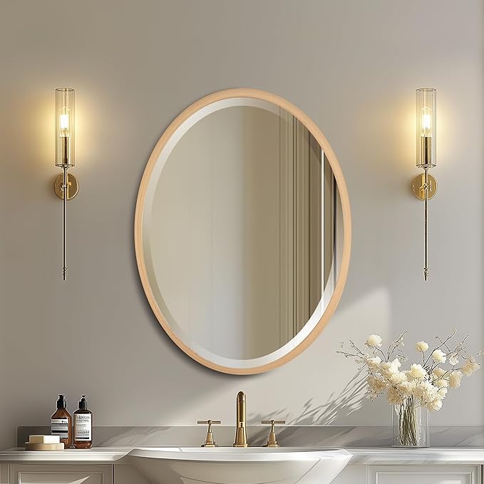 OVALCREST - Oval Wooden Beveled Wall Mirror by OVALCREST
