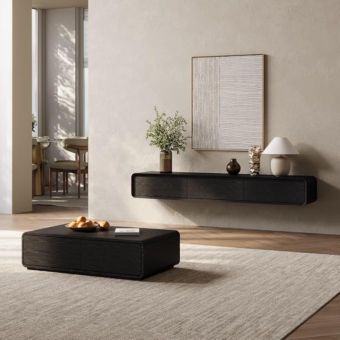 POVISON Fully-Assembled Minimalist Floating TV Stand, Modern Wall-Mounted - Image 7