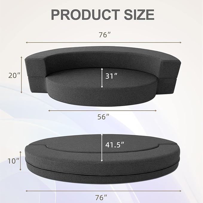 Modern Folding Sofa Bed Couch Memory Foam - Image 3