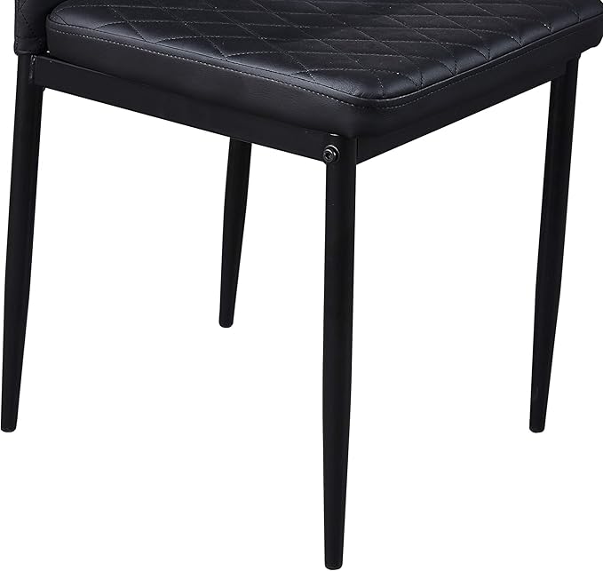 JT Modern Minimalist Dining Chair Fireproof Leather Sprayed Metal Pipe Diamond - Image 5